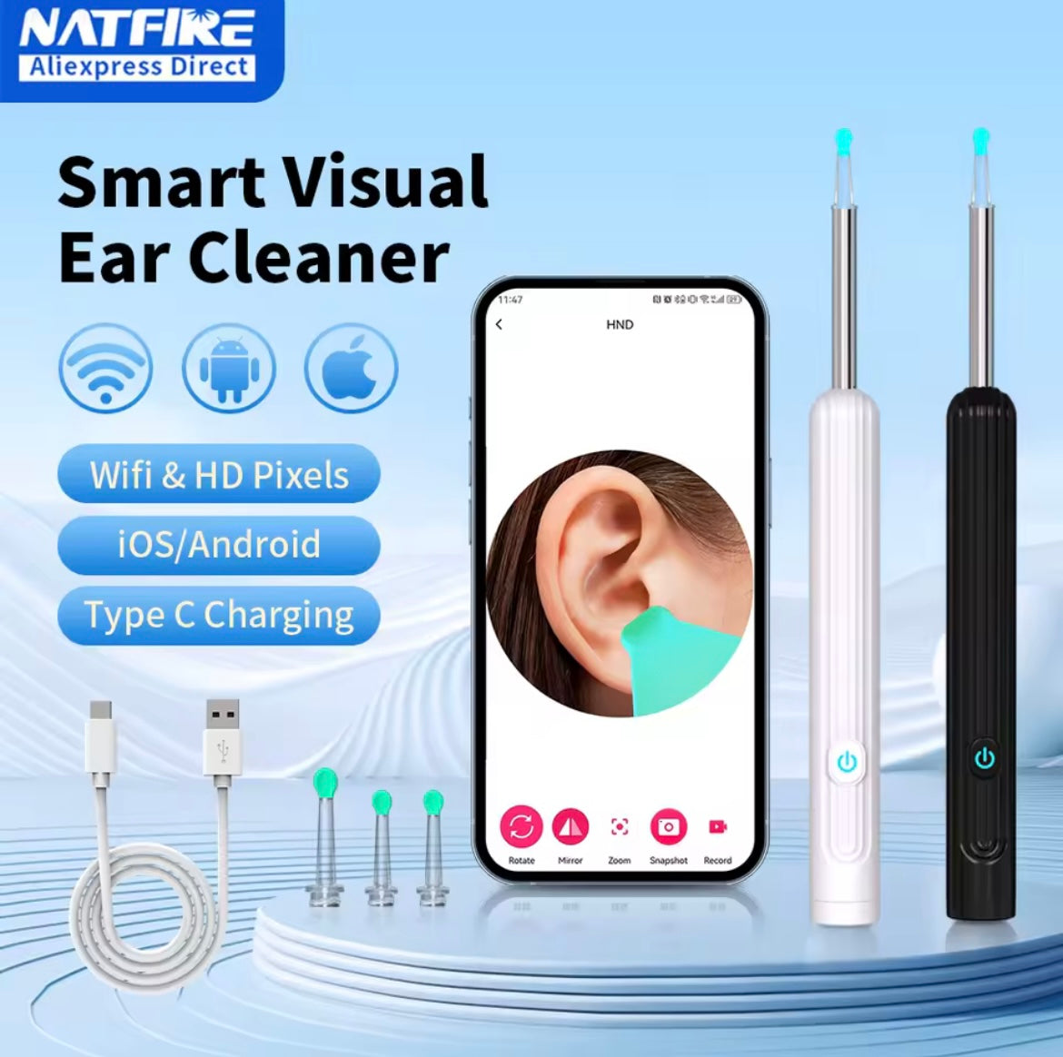 Bluetooth Wireless Camera Ear Wax Remover