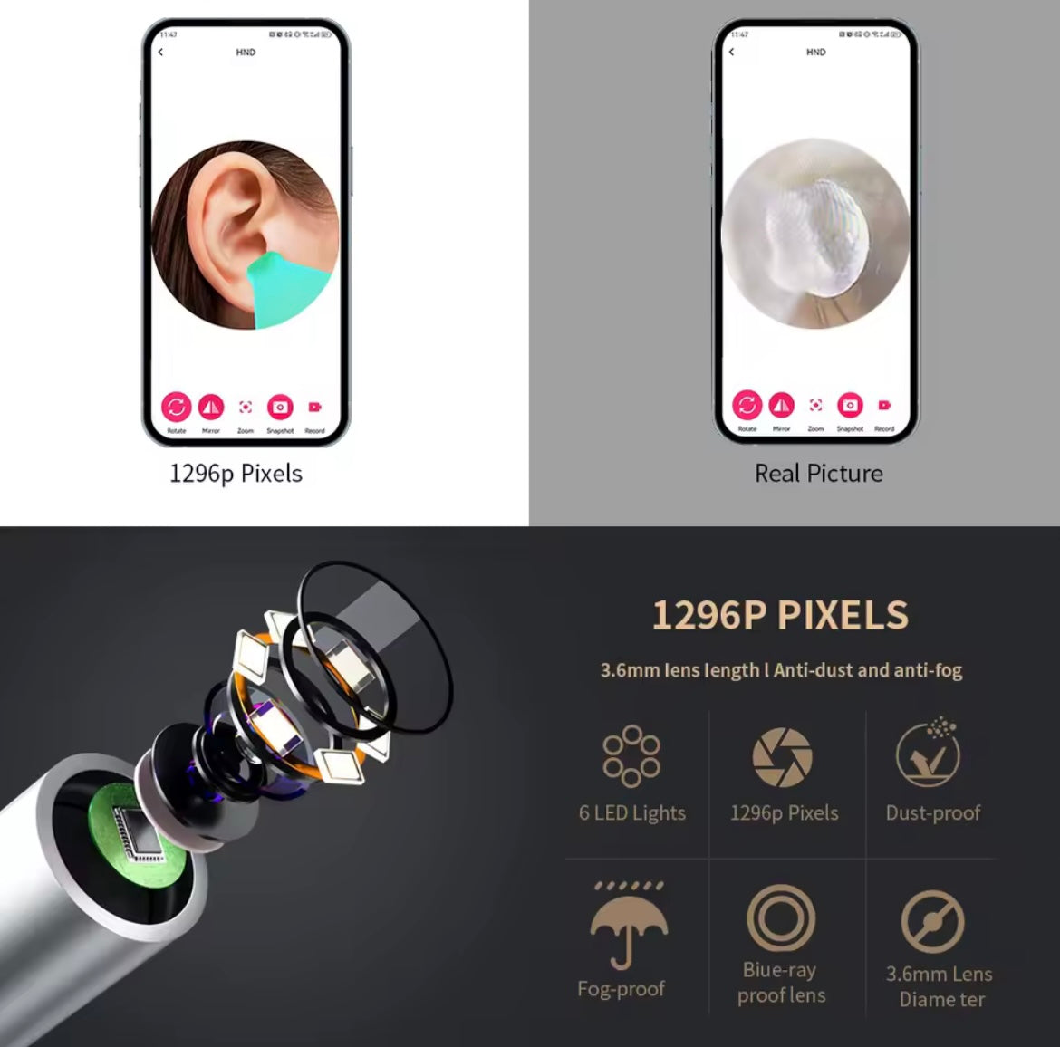 Bluetooth Wireless Camera Ear Wax Remover