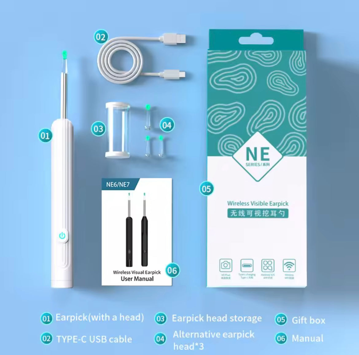 Bluetooth Wireless Camera Ear Wax Remover