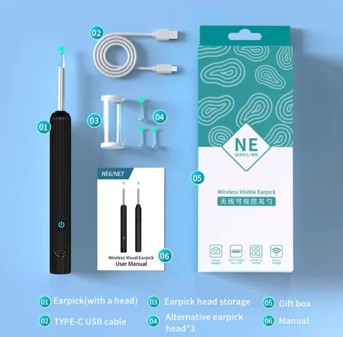 Bluetooth Wireless Camera Ear Wax Remover