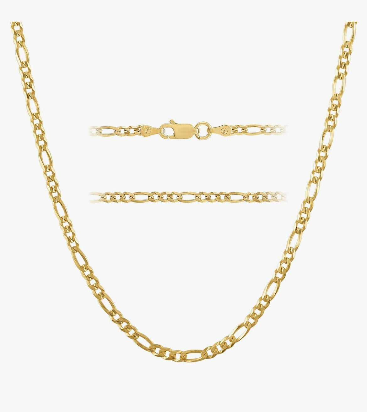 18K Gold Plated 4MM Figaro Chain